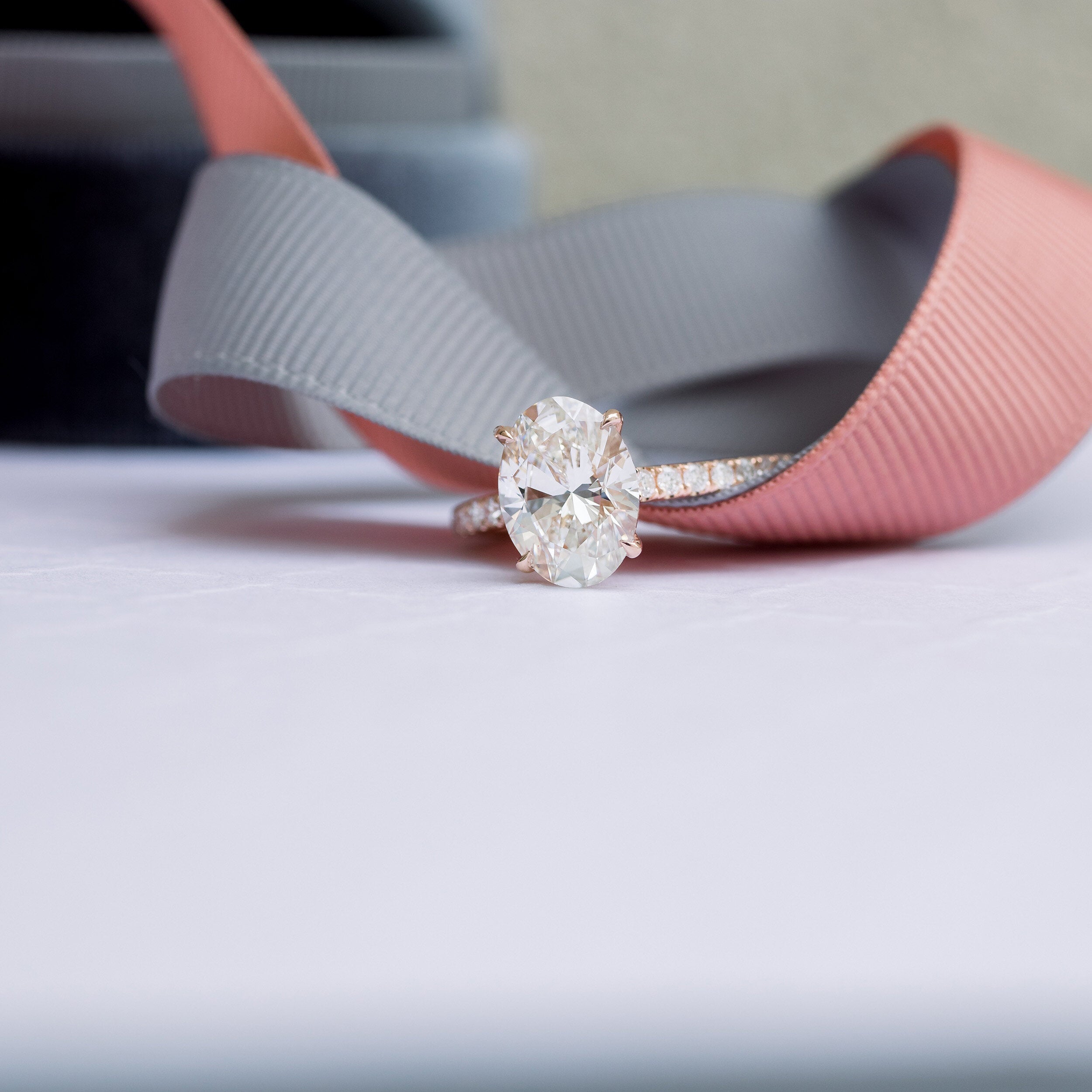 Pave Band Engagement Ring