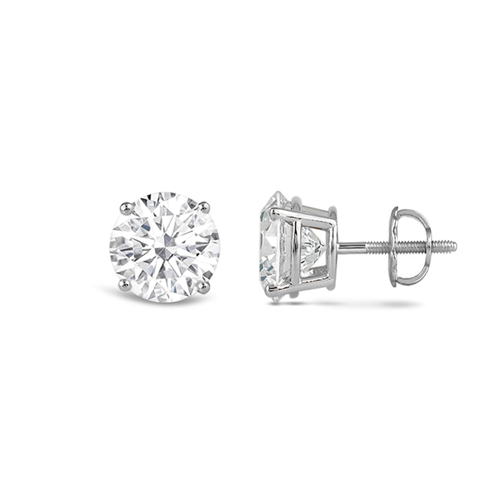 1.0CT Round Cut Moissanite Diamond Stud Earrings for Women