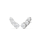 Round Cut Moissanite Diamond Three Stone Earrings for Her