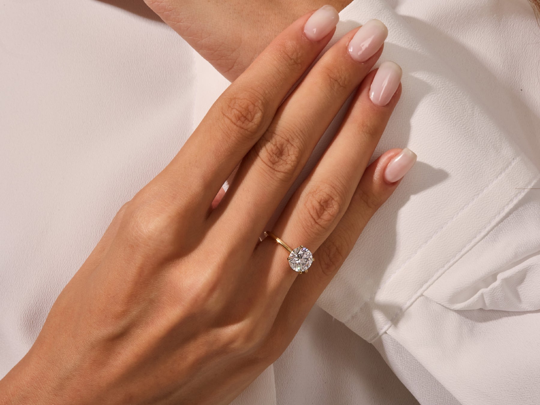Round Cut Diamond Solitaire Moissanite Engagement Ring For Her