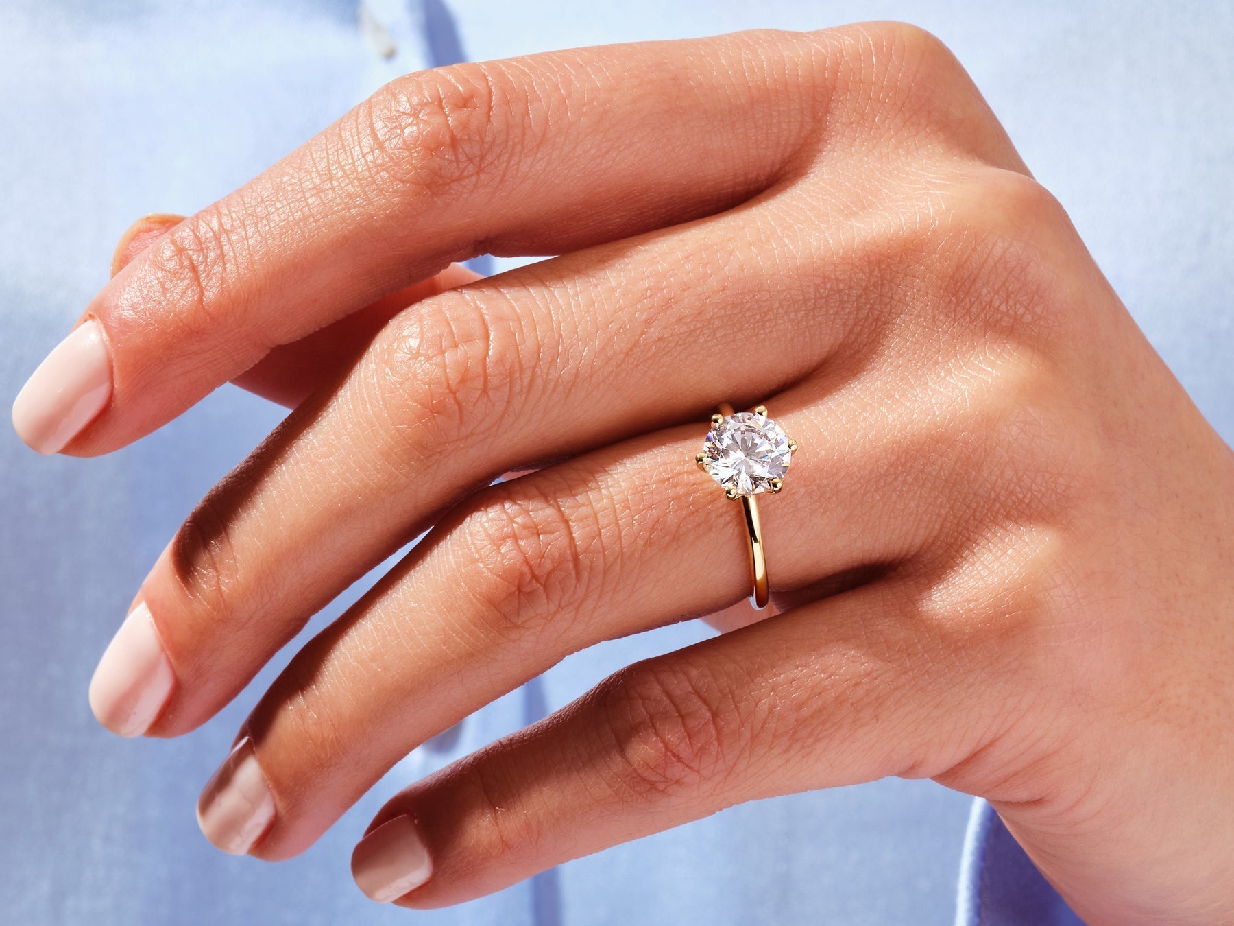 Round Cut Solitaire Diamond Solitaire Engagement Ring For Her