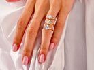 Round Cut Moissanite Cluster Diamond Engagement Ring For Her