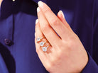 Round Cut Moissanite Cluster Diamond Engagement Ring For Her