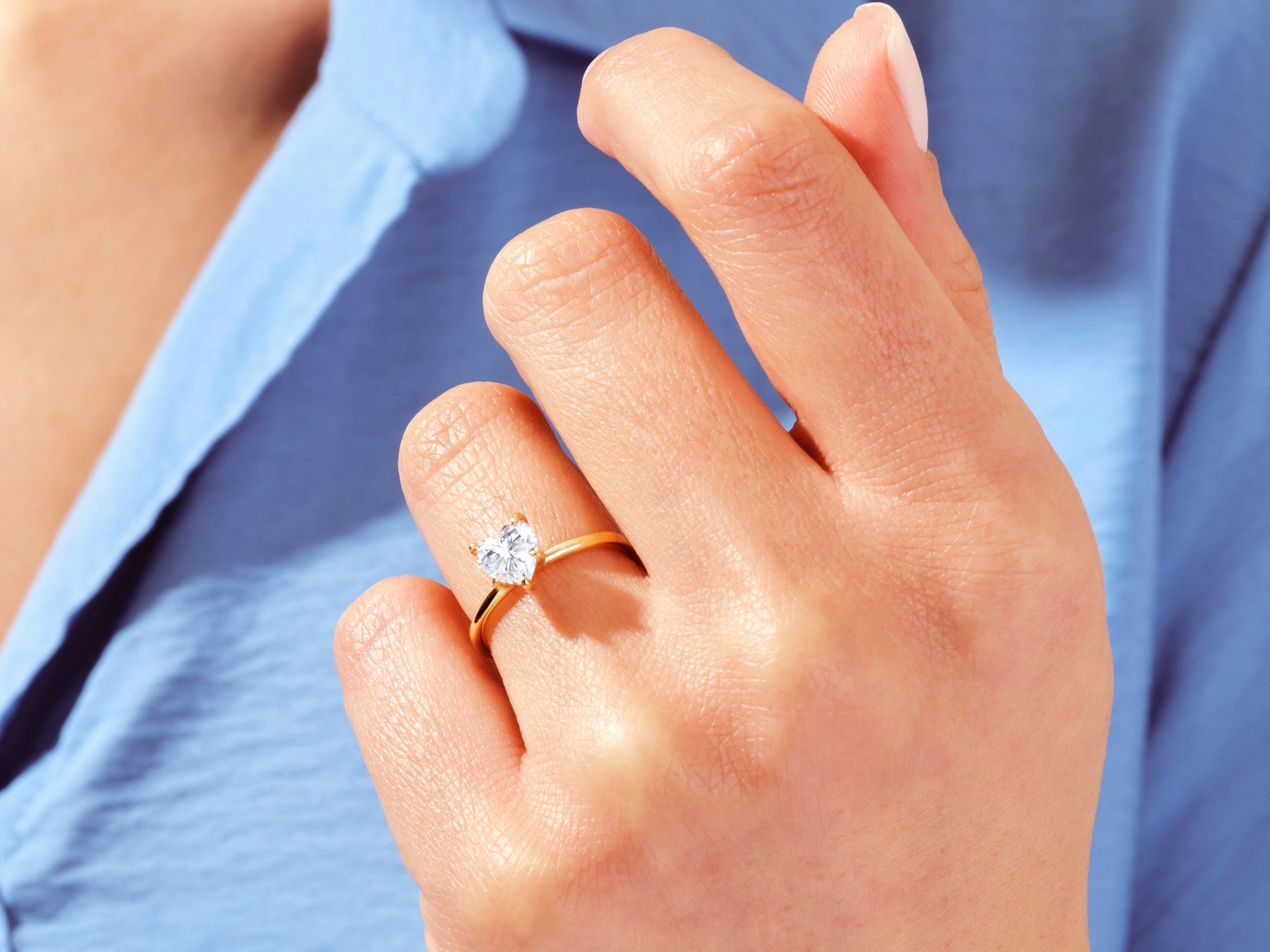 Heart Cut Moissanite Solitaire Diamond Engagement Ring For Women