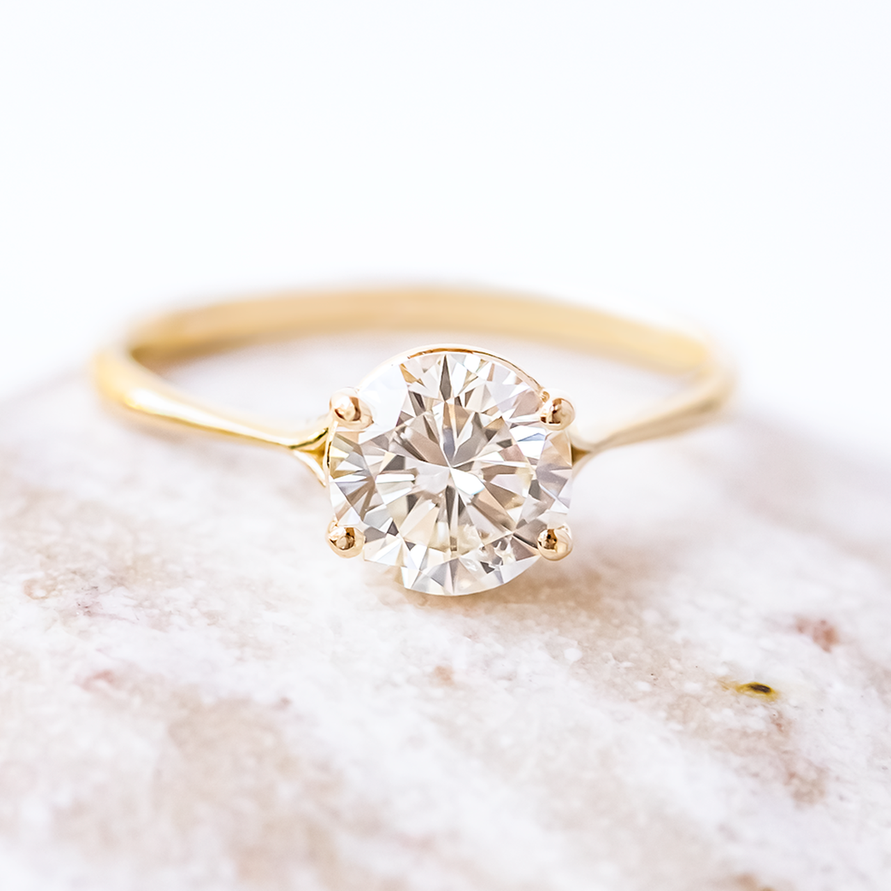 1.20CT Round Split Shank Moissanite Diamond Solitaire Engagement Ring