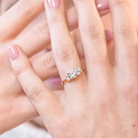 1.0CT Round Cluster Moissanite Diamond Solitaire Engagement Ring In Solid Gold