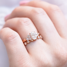 1.33CT Oval Cut Unique Cluster Moissanite Engagement Ring