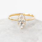 1.0CT Marquise Six Prong Moissanite Diamond Solitaire Engagement Ring