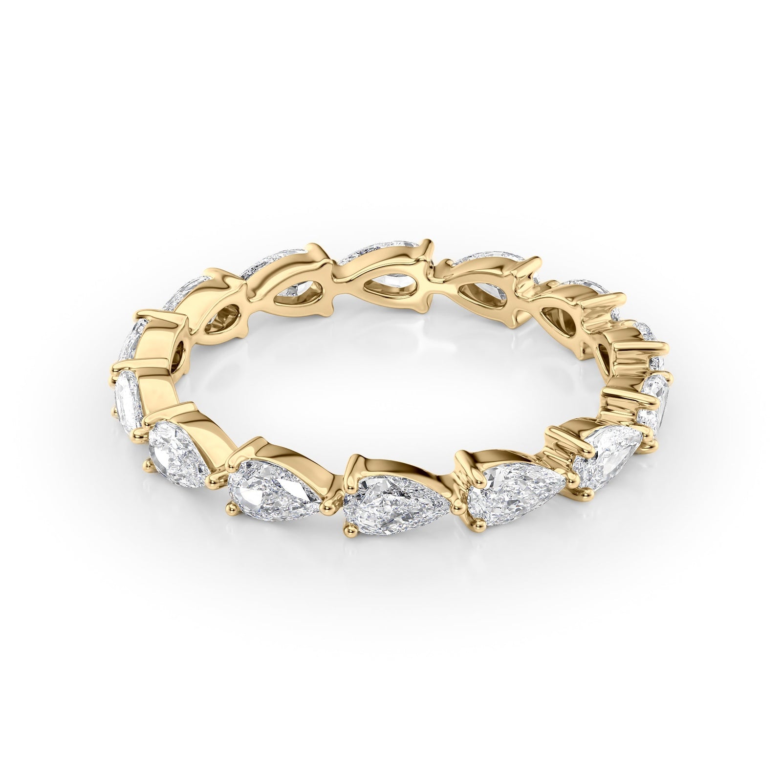 East-West Pear Diamond Wedding Band