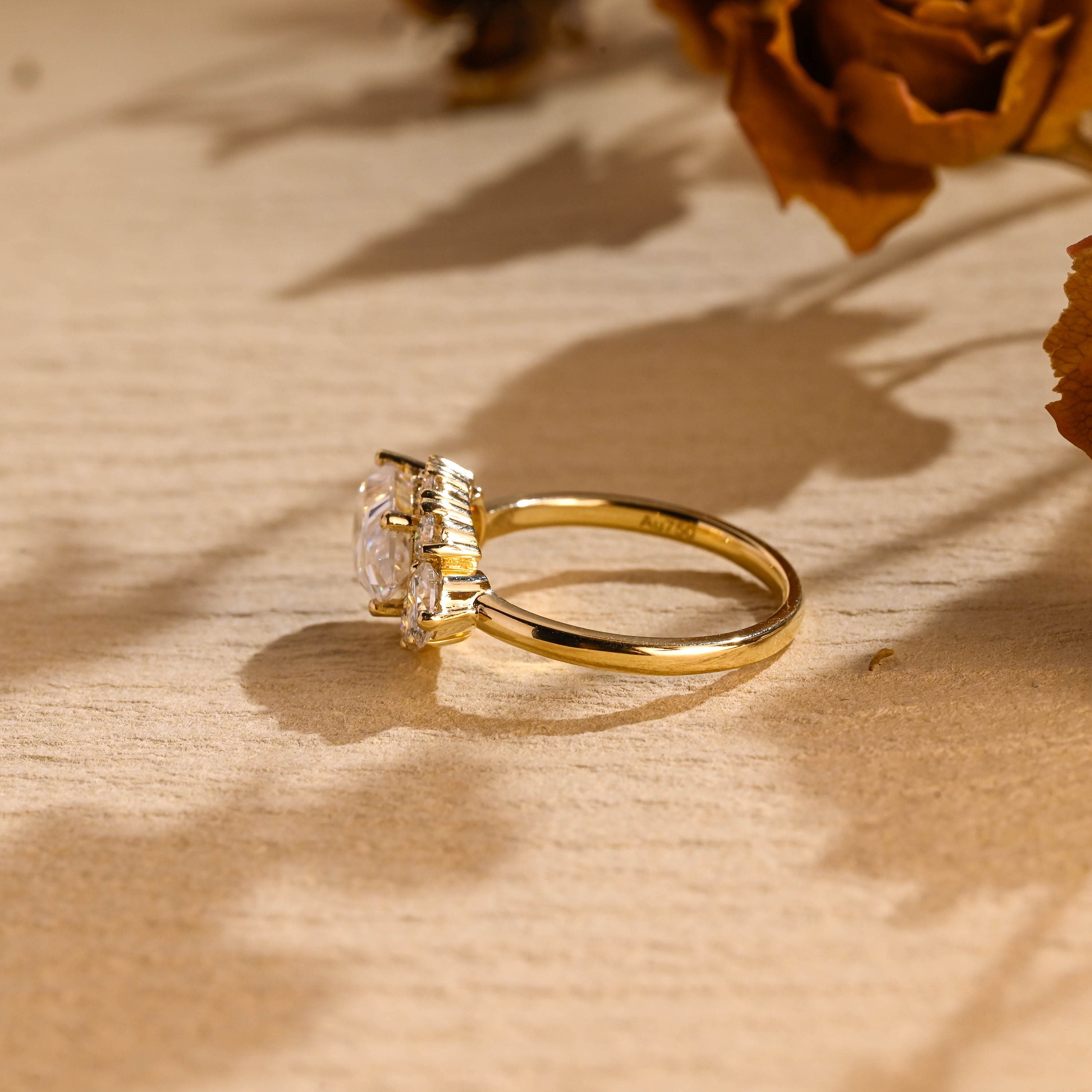 1 carat east west moissanite engagement ring