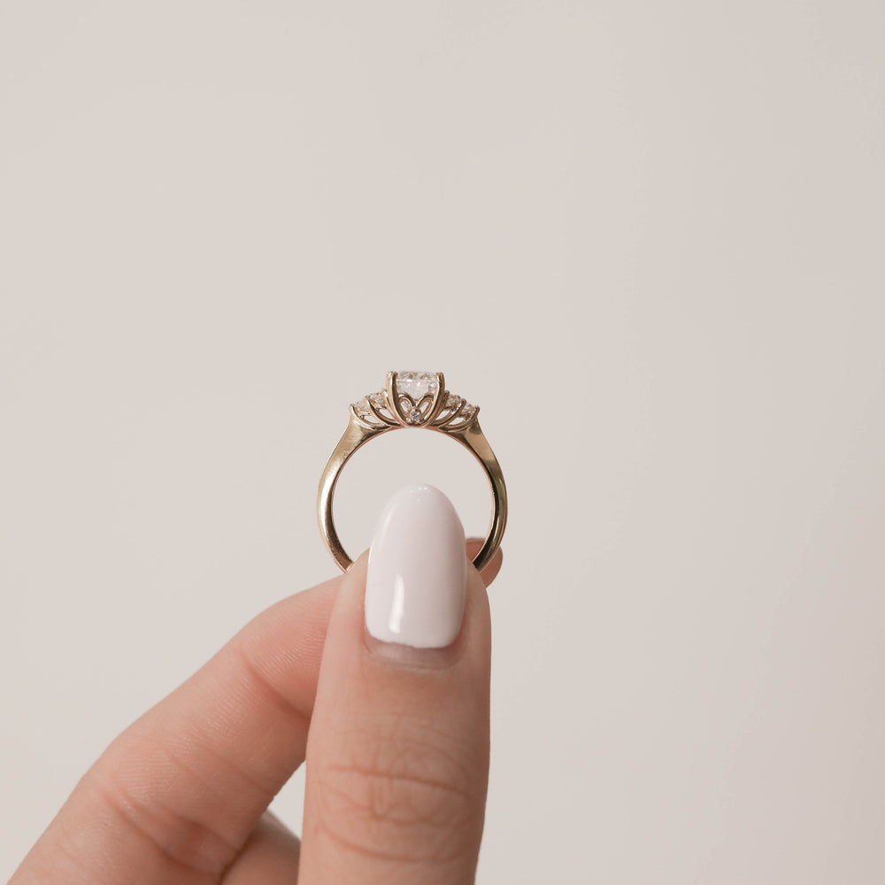 Unique Moissanite Engagement Ring