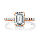 Emerald Cut Hidden Halo Ring
