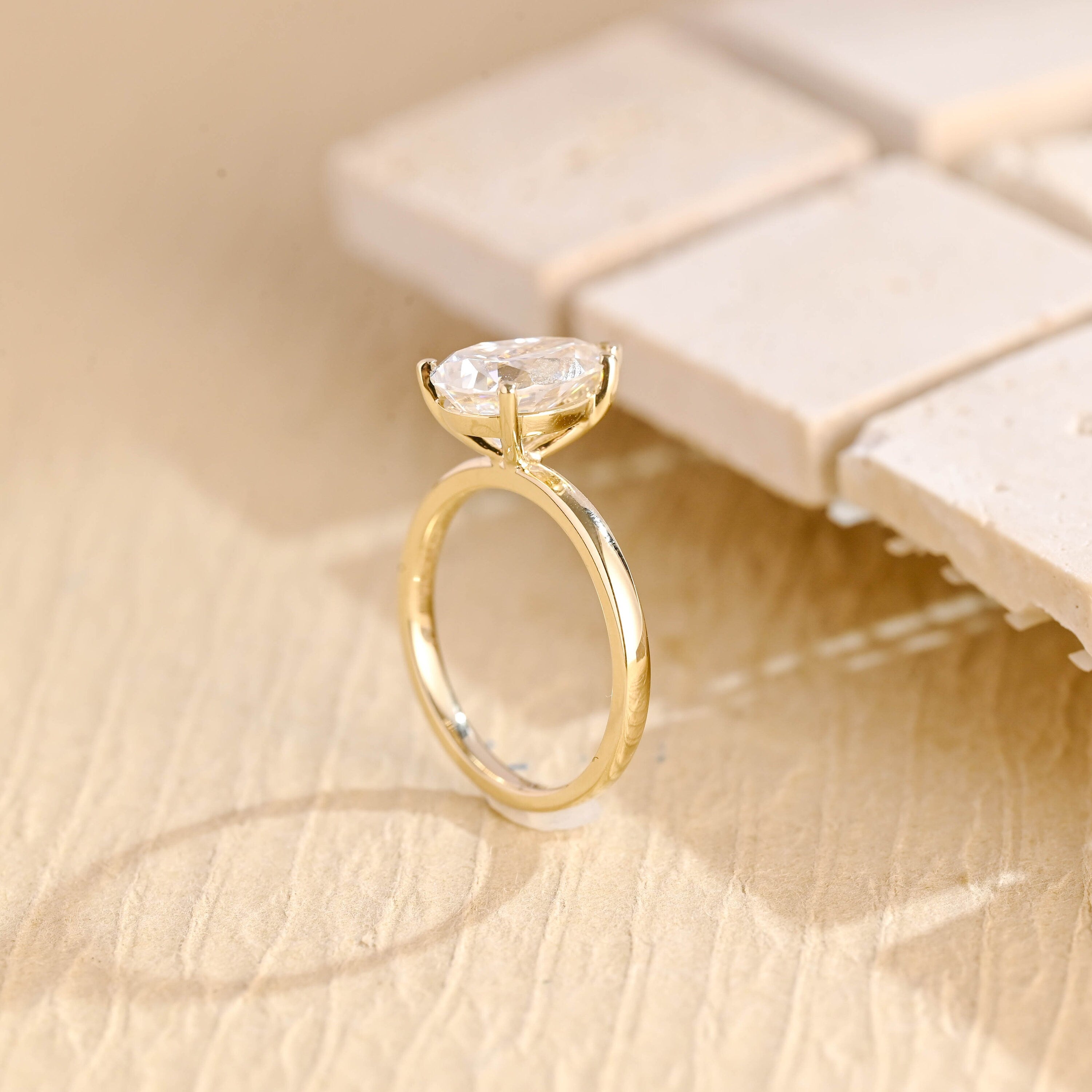 bridal pear cut solitaire ring lab created