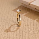 US luxury east west pear solitaire engagement ring
