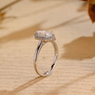 White Gold Hexagon Moissanite Ring