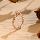 sustainable pear pavé engagement ring moissanite 96