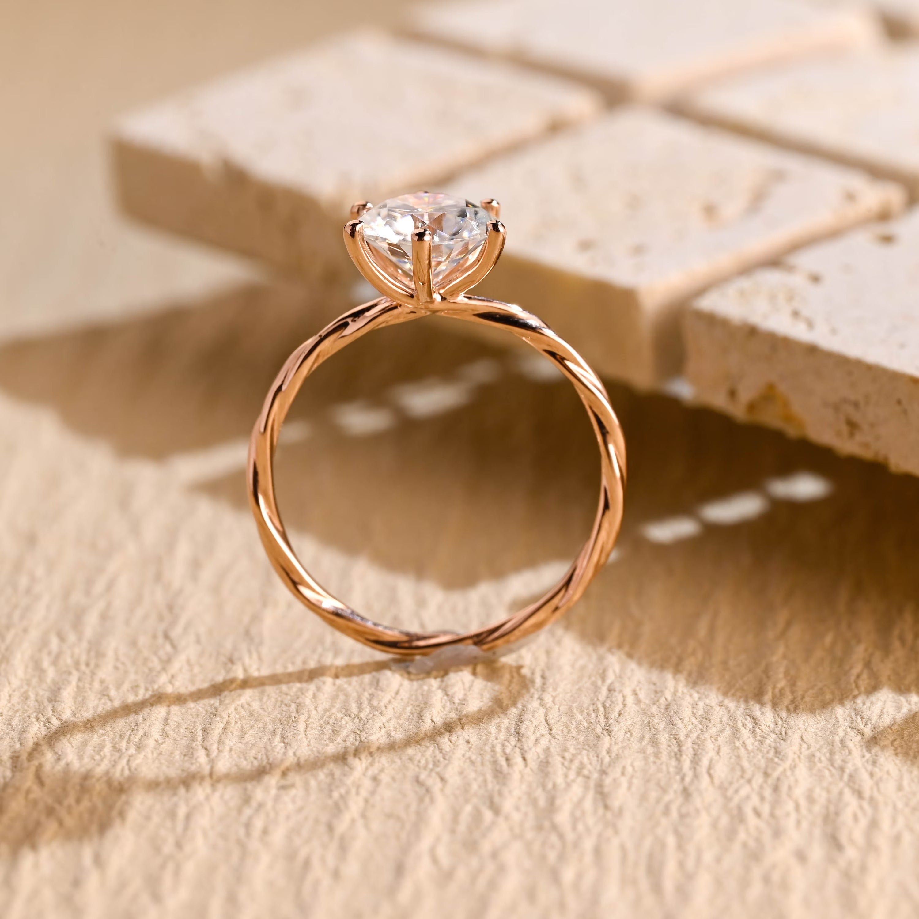 Thread Setting Moissanite Ring