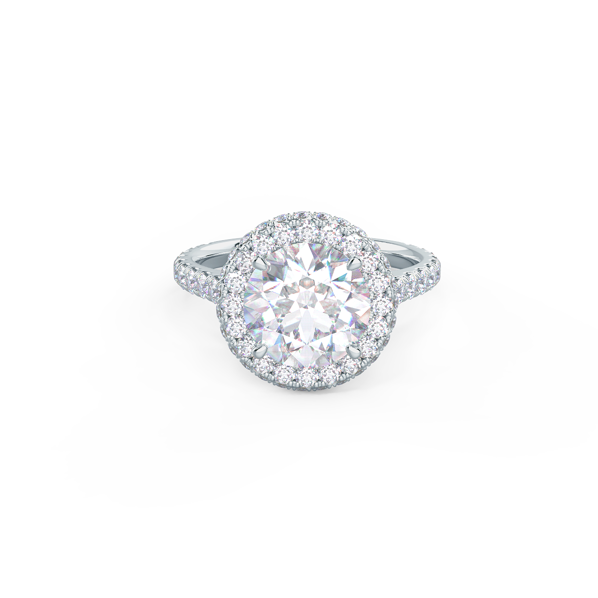 Round Cut Halo Engagement Ring