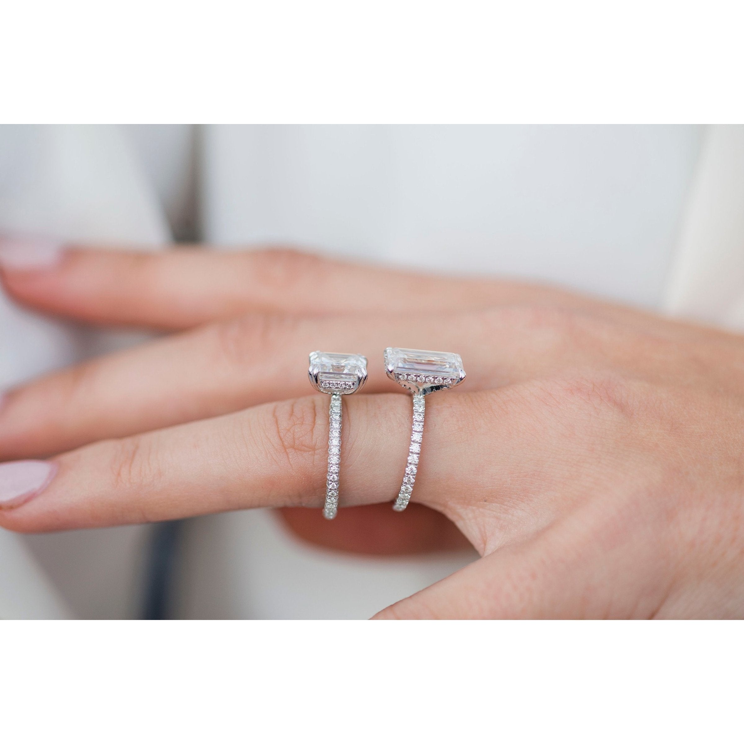 Emerald Cut Diamond Alternative Ring