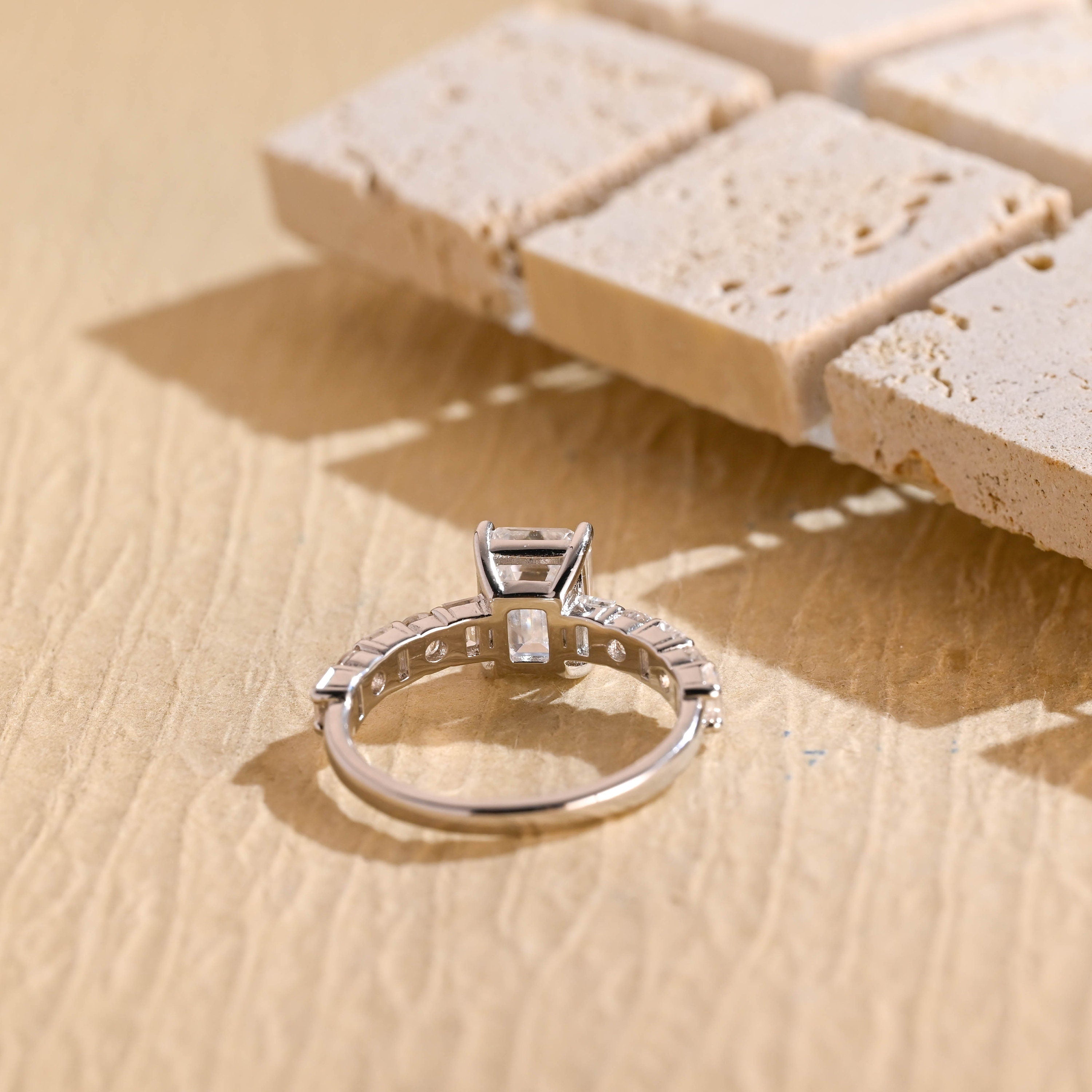 Unique Moissanite Engagement Ring