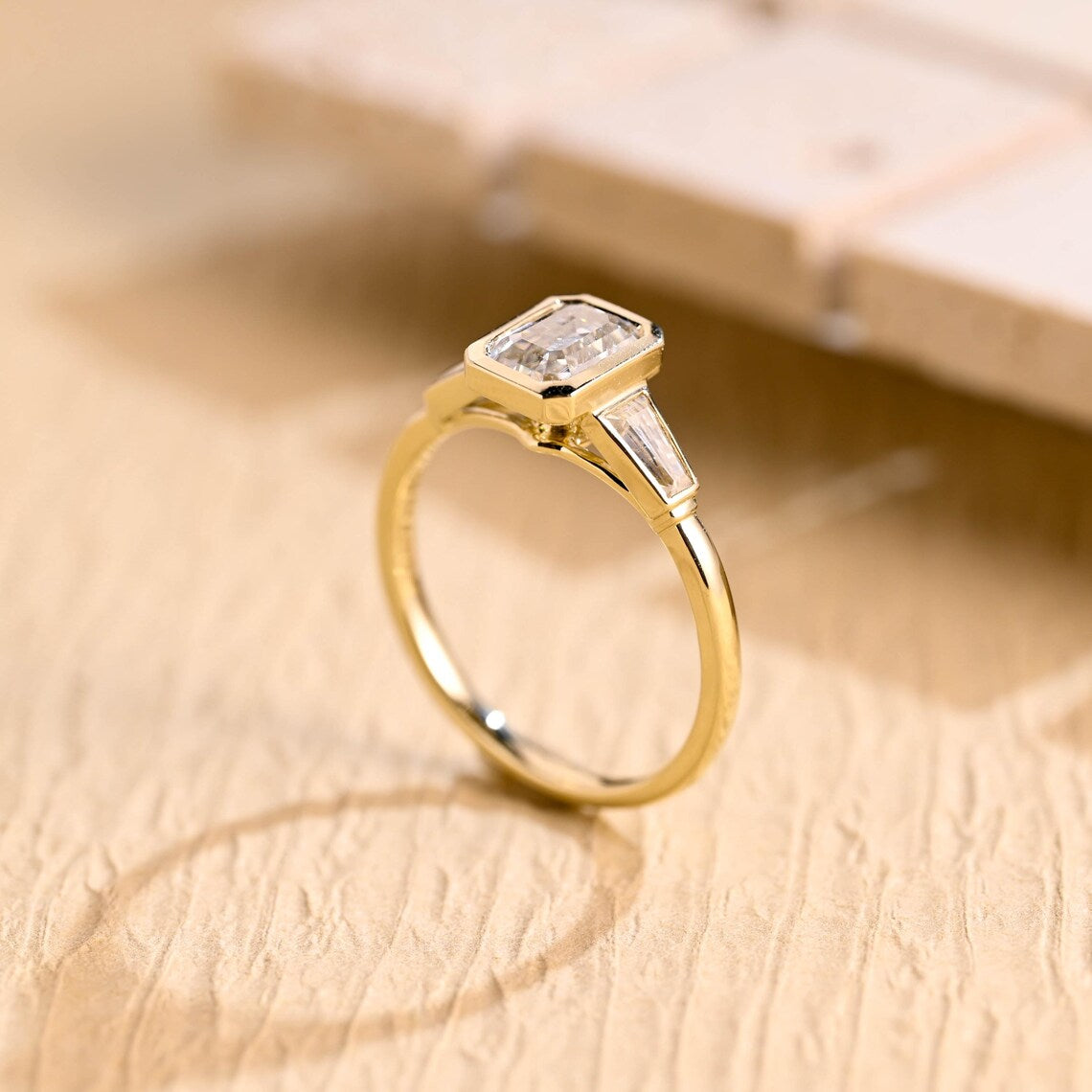 Emerald Three Stone Ring