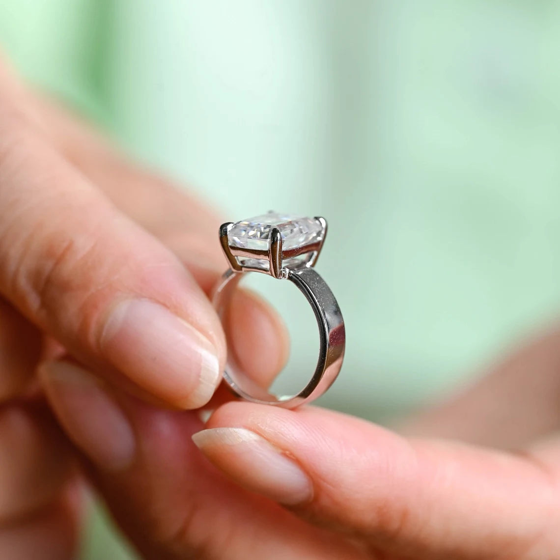 Wide Band Moissanite Ring