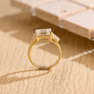 Diamond Three Stone Moissanite Ring