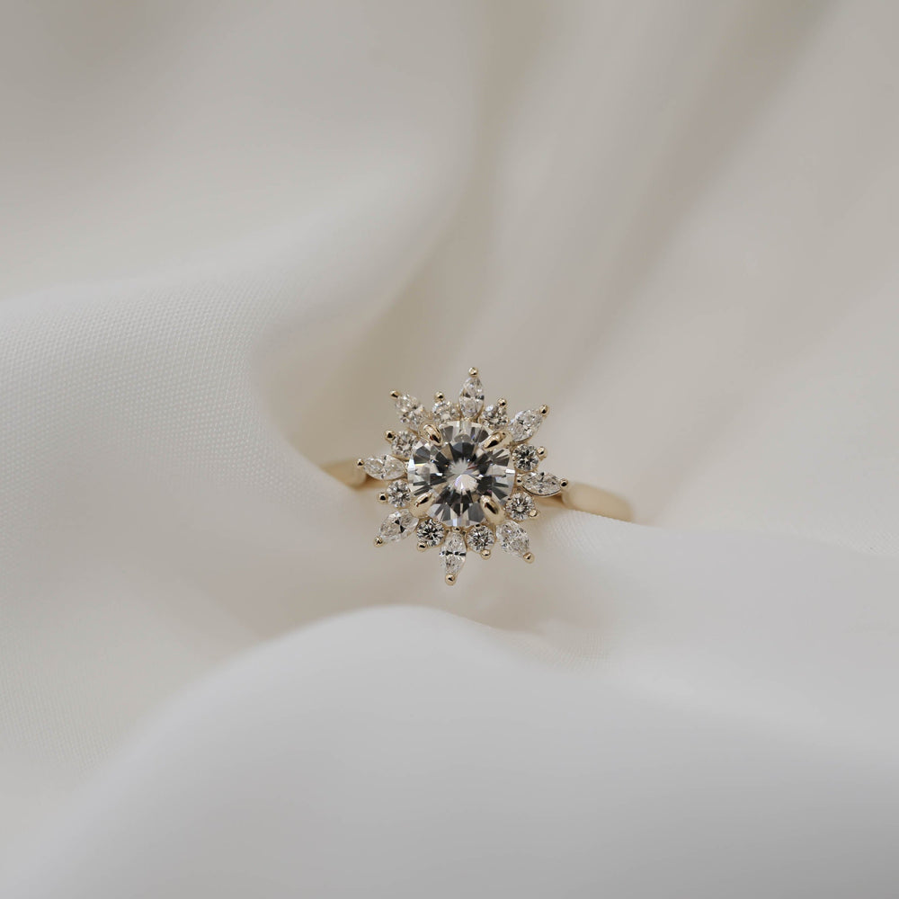 Round Cluster Bridal Ring
