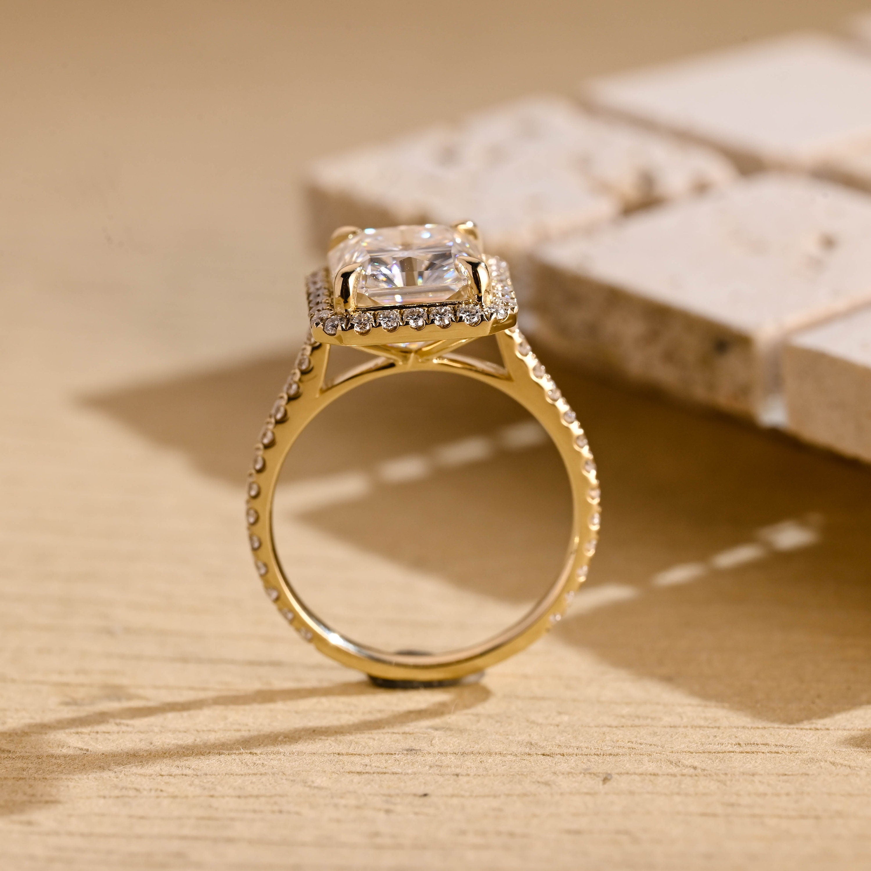 elegant halo engagement ring 1ct moissanite