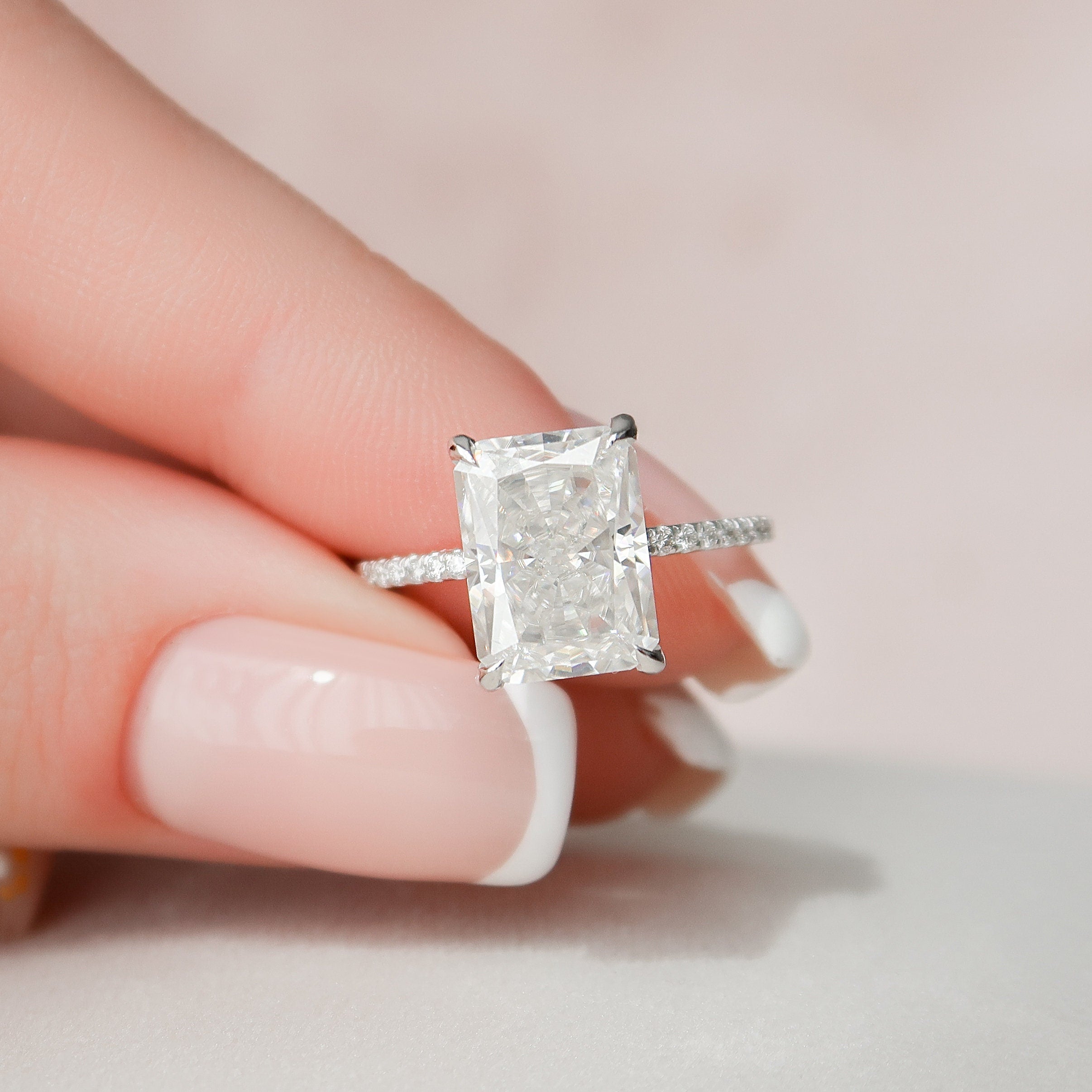 Moissanite Hidden Halo Ring