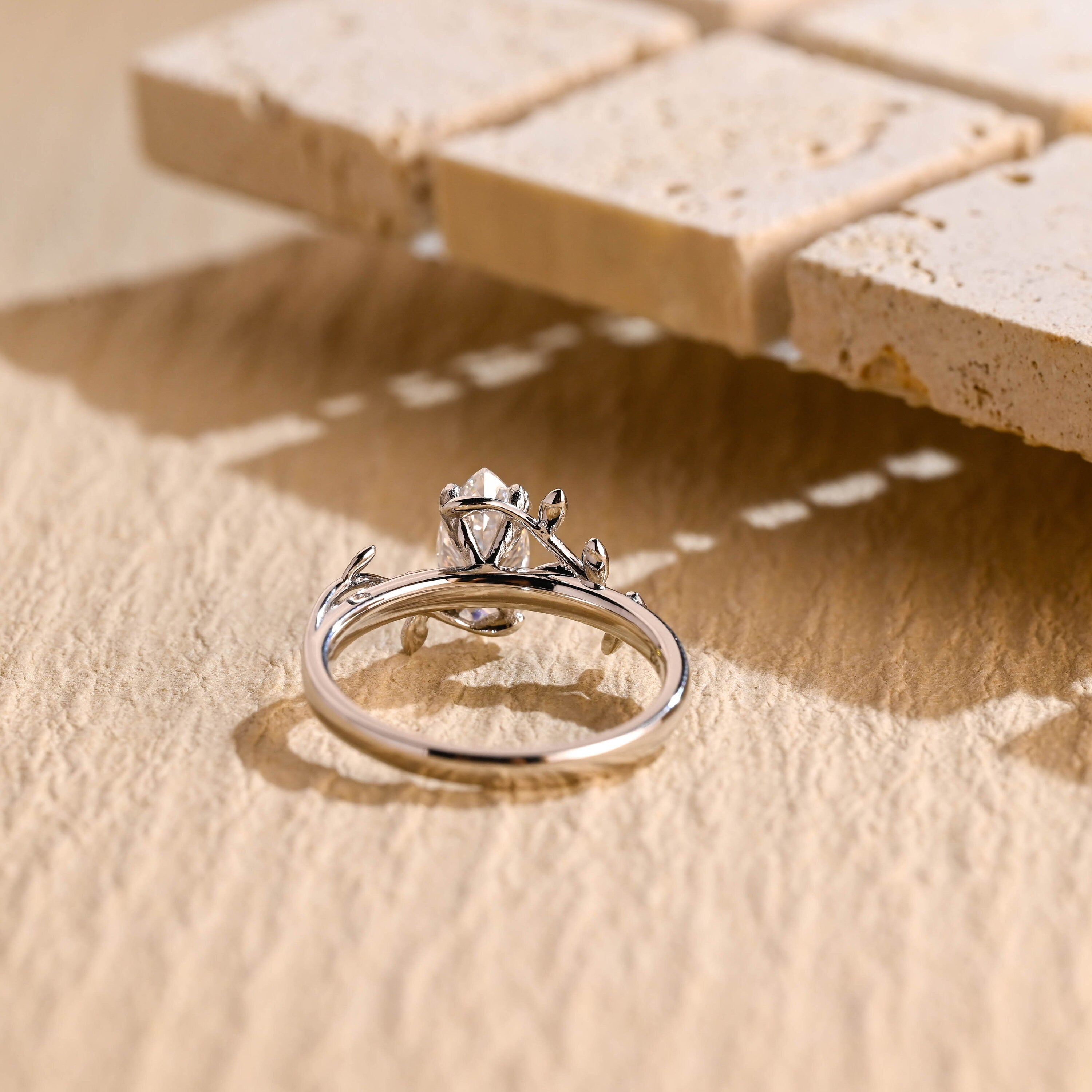 Marquise Cut Moissanite Engagement Ring