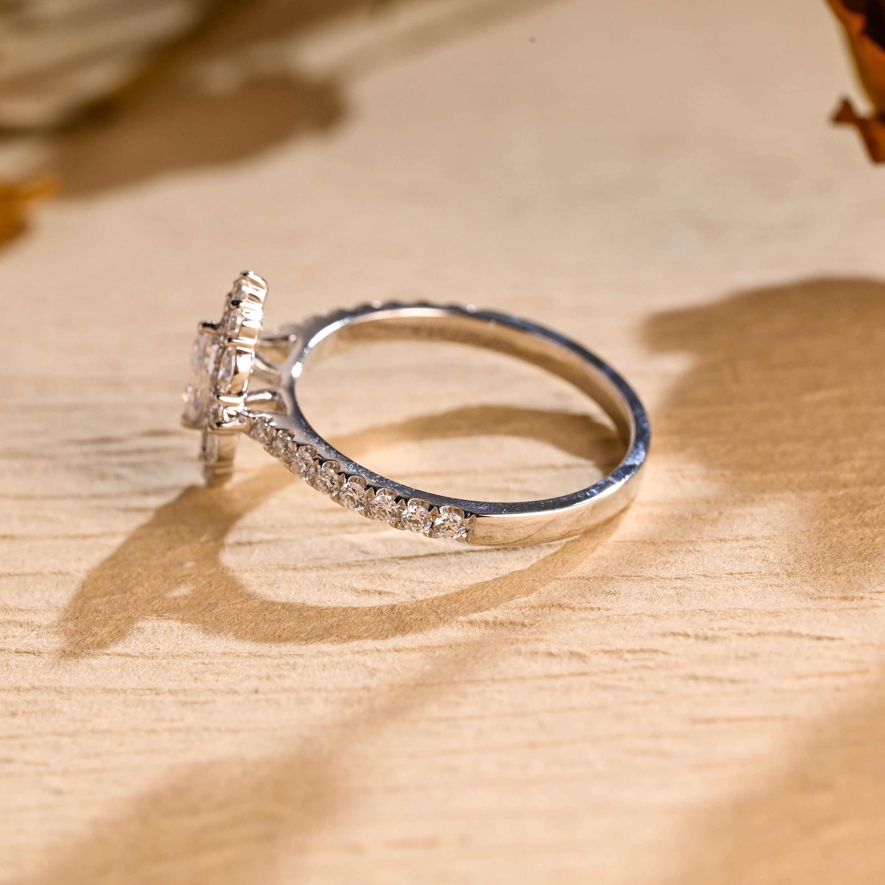 Marquise Cut Moissanite Engagement Ring