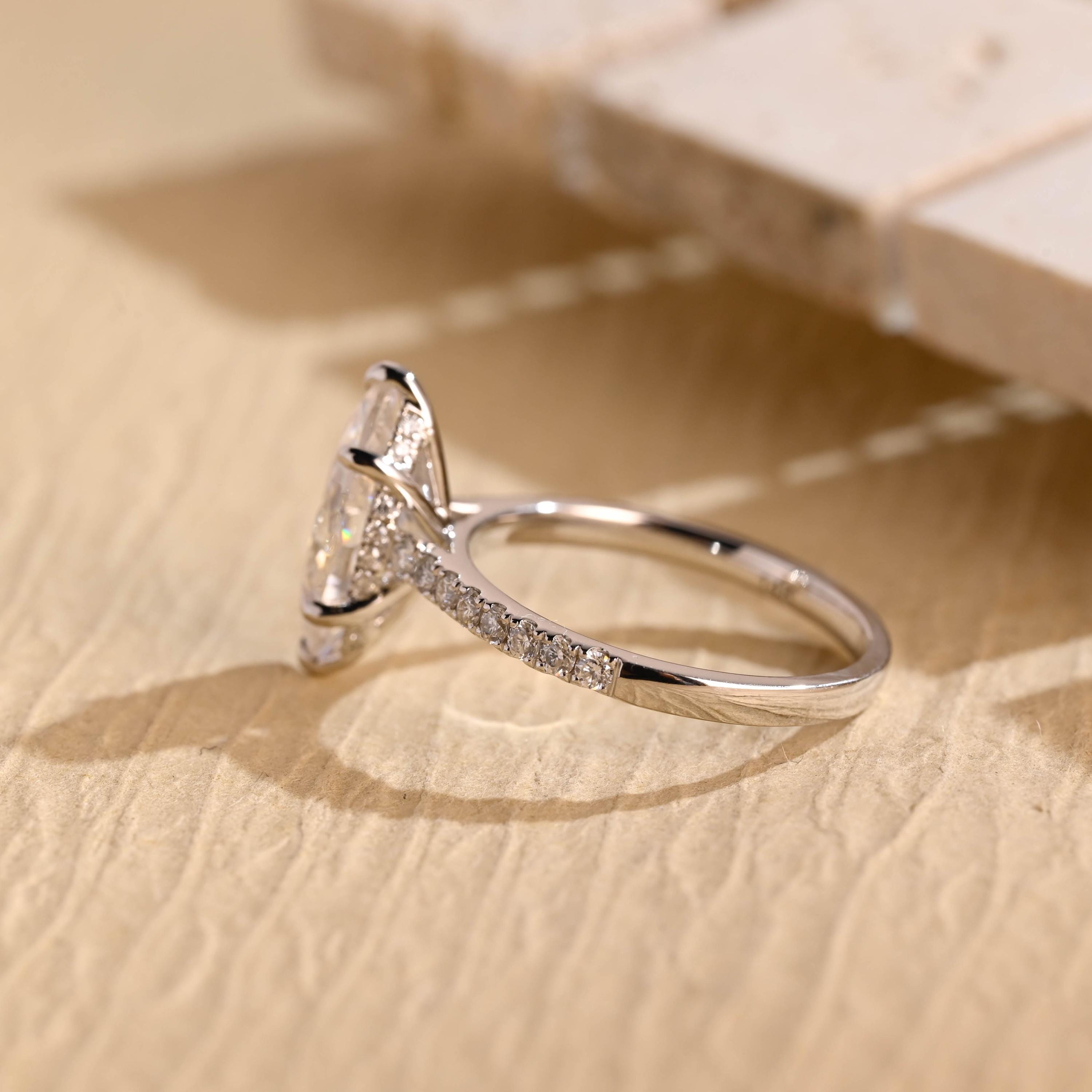 Marquise Cut Moissanite Engagement Ring