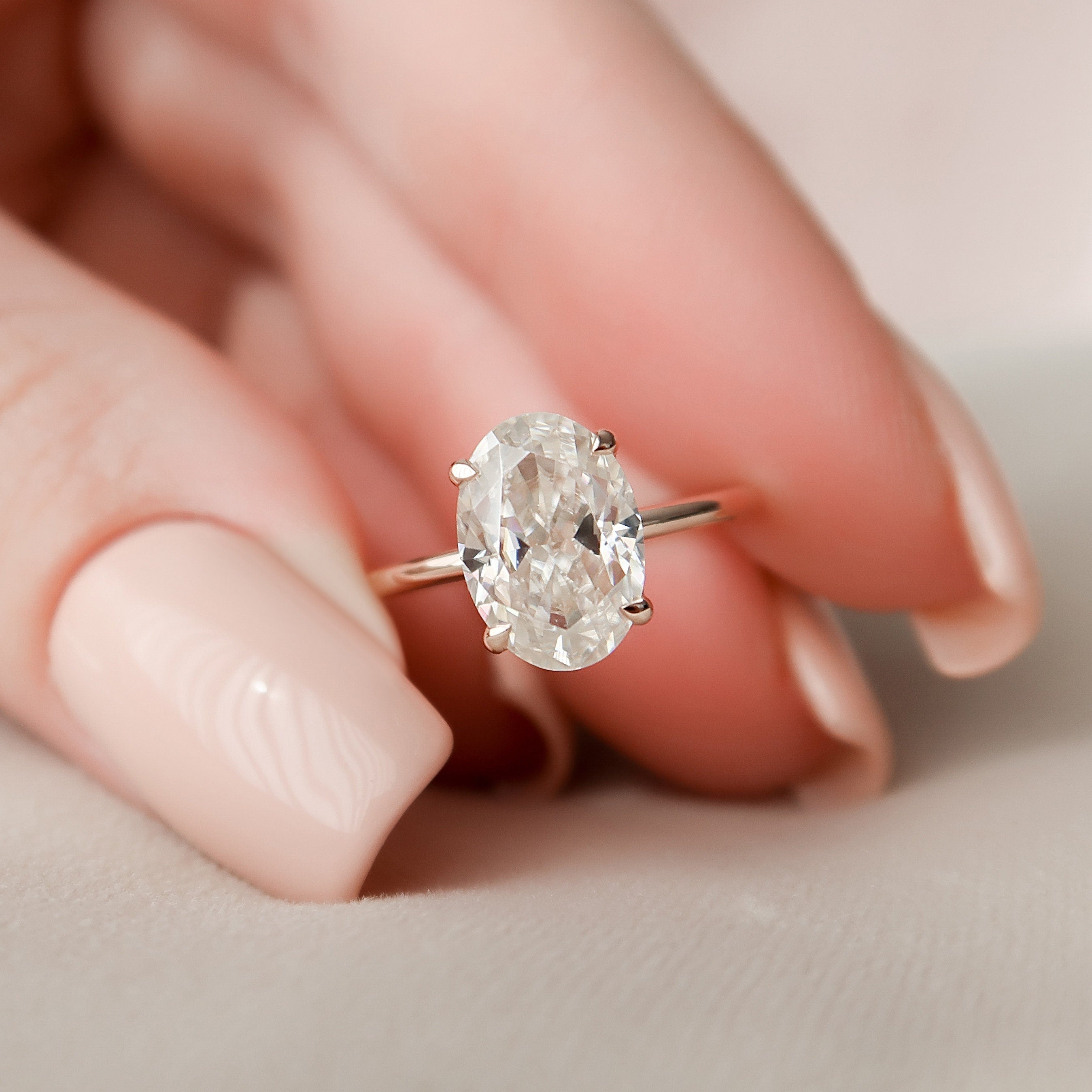 2 Carat Oval Moissanite Ring