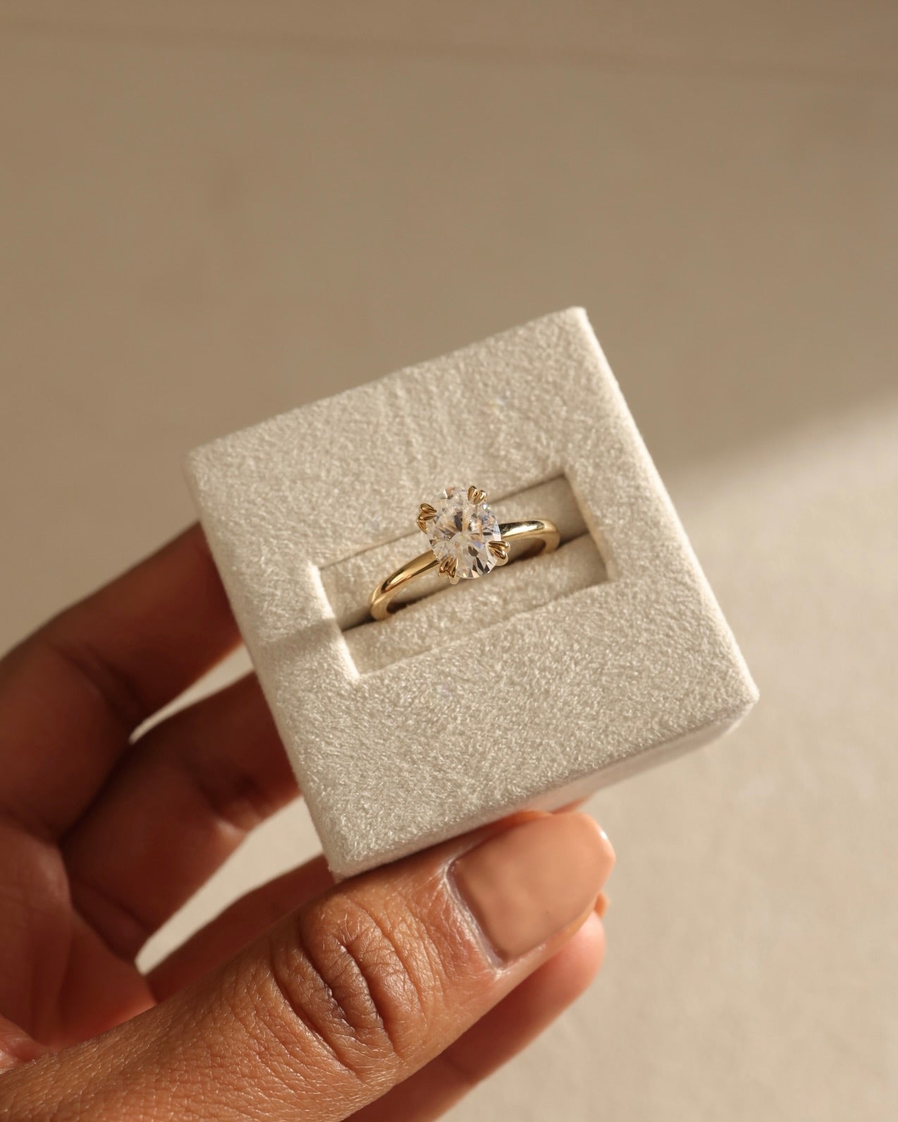 Moissanite Hidden Halo Engagement Ring