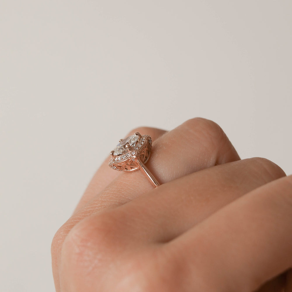 Vintage Moissanite Engagement Ring