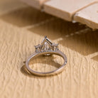 1ct pear moissanite three stone engagement ring pavé