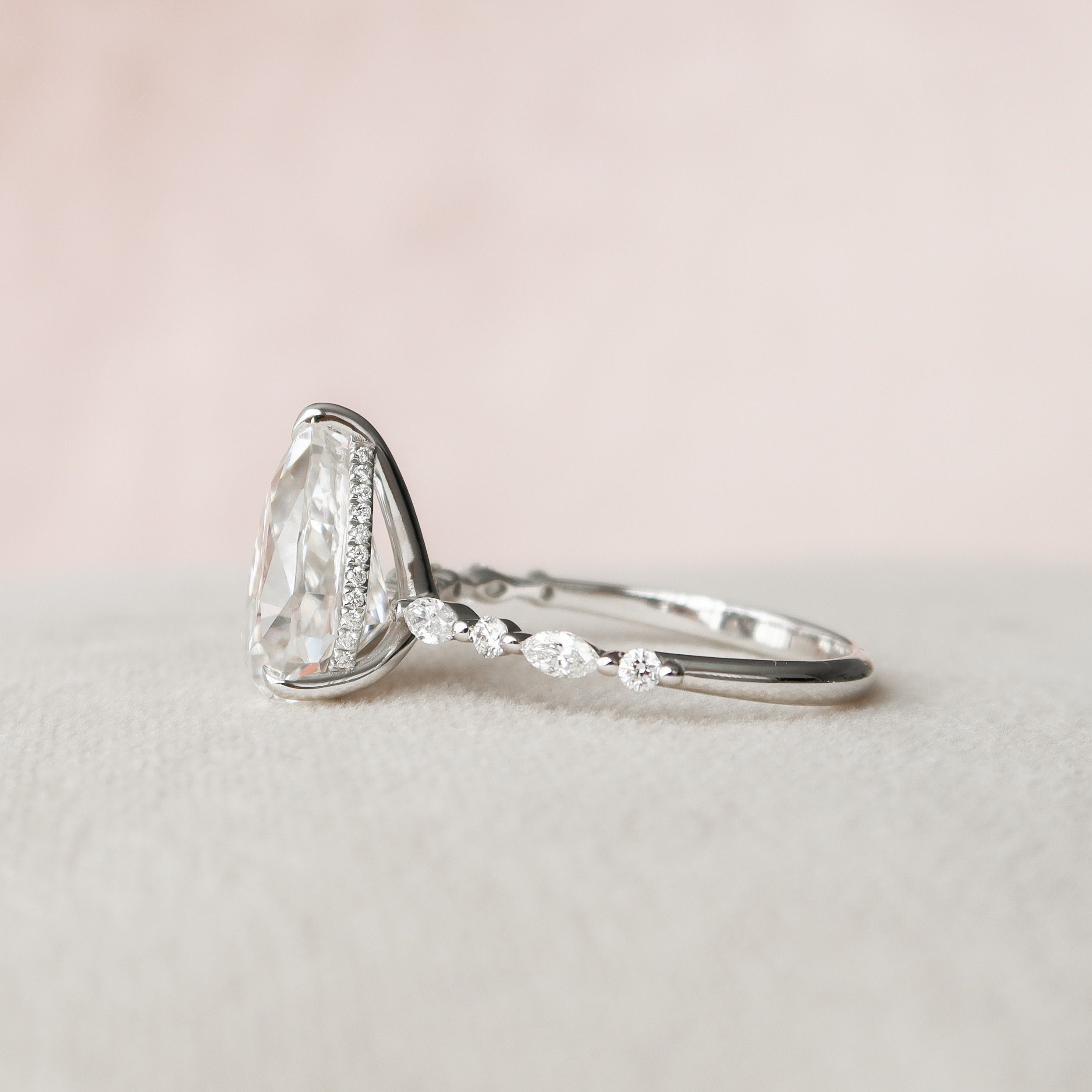 Hidden Halo Moissanite Ring