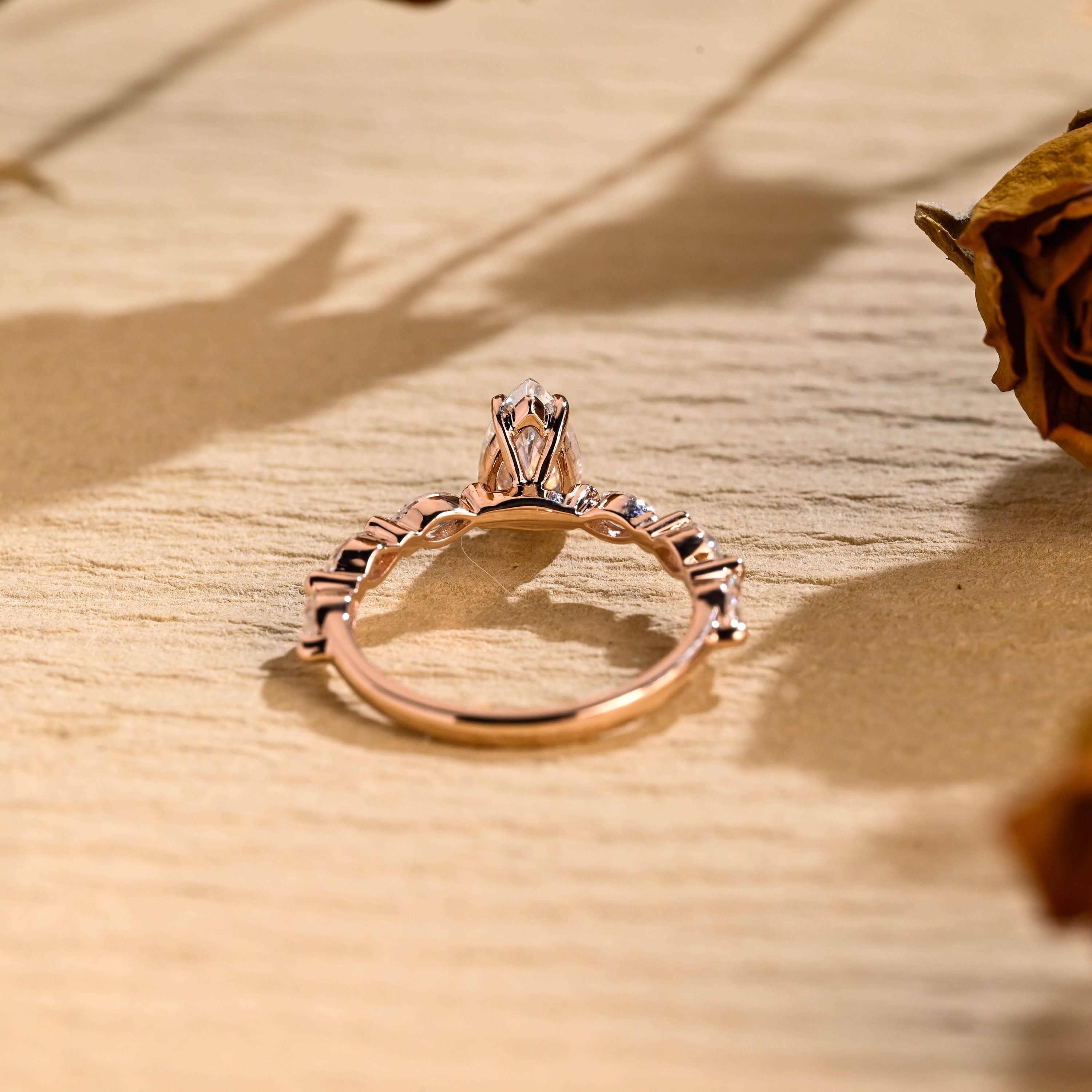bridal pear pavé engagement ring USA