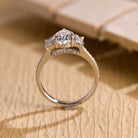 sustainable engagement rings USA pear moissanite pavé