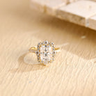 1ct moissanite cluster engagement ring radiant cut