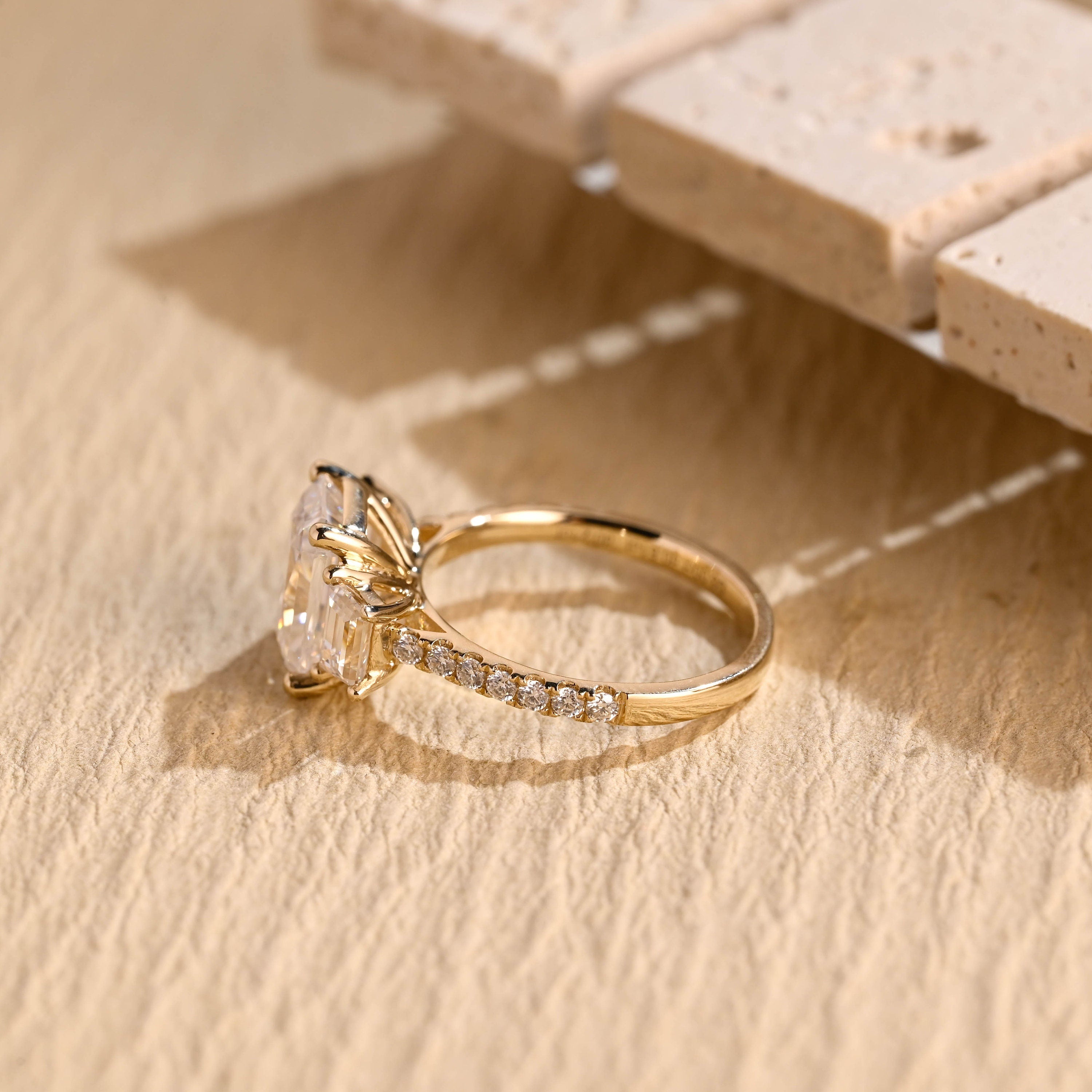 1ct moissanite engagement ring cluster setting