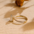 lab diamond alternative hidden halo engagement ring moissanite