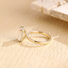 1ct moissanite hidden halo engagement ring radiant cut