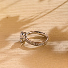 pavé setting moissanite engagement ring radiant cut