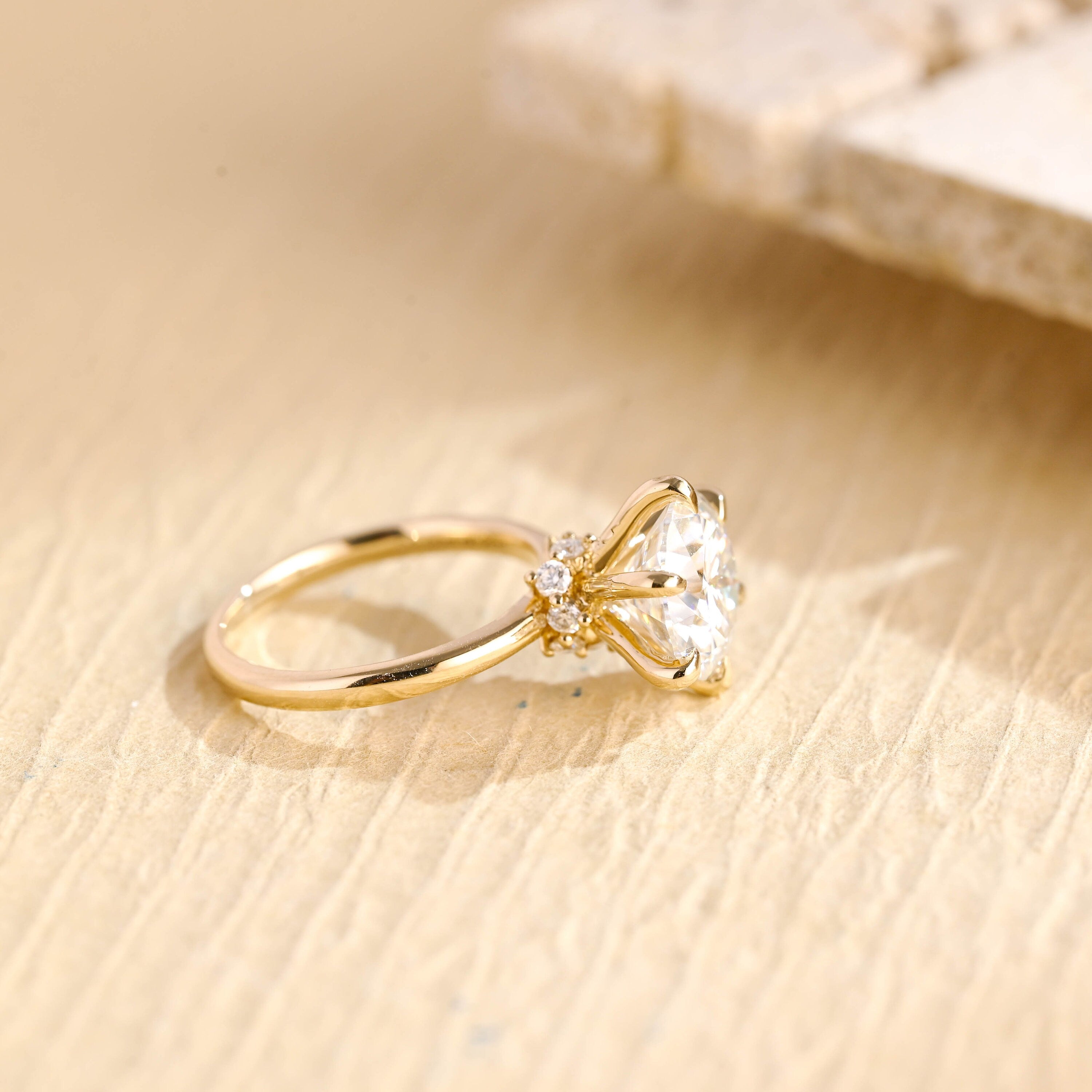 Round Cut Hidden Halo Ring