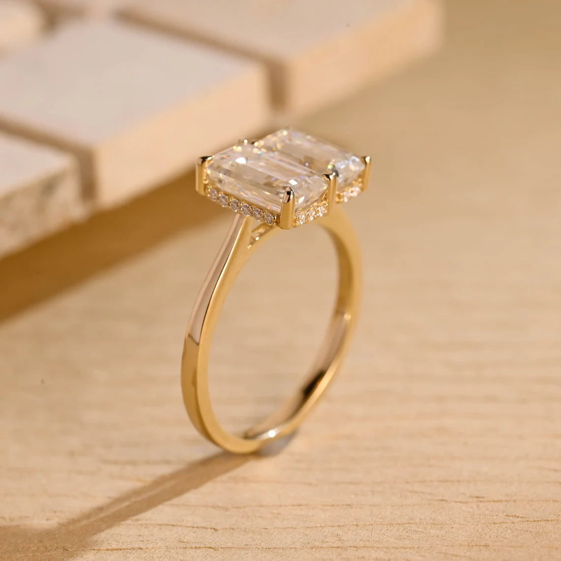 Emerald Cut Toi Et Moi Ring