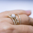 1.0CT Round Channel Set Pave Moissanite Diamond Engagement Ring For Women