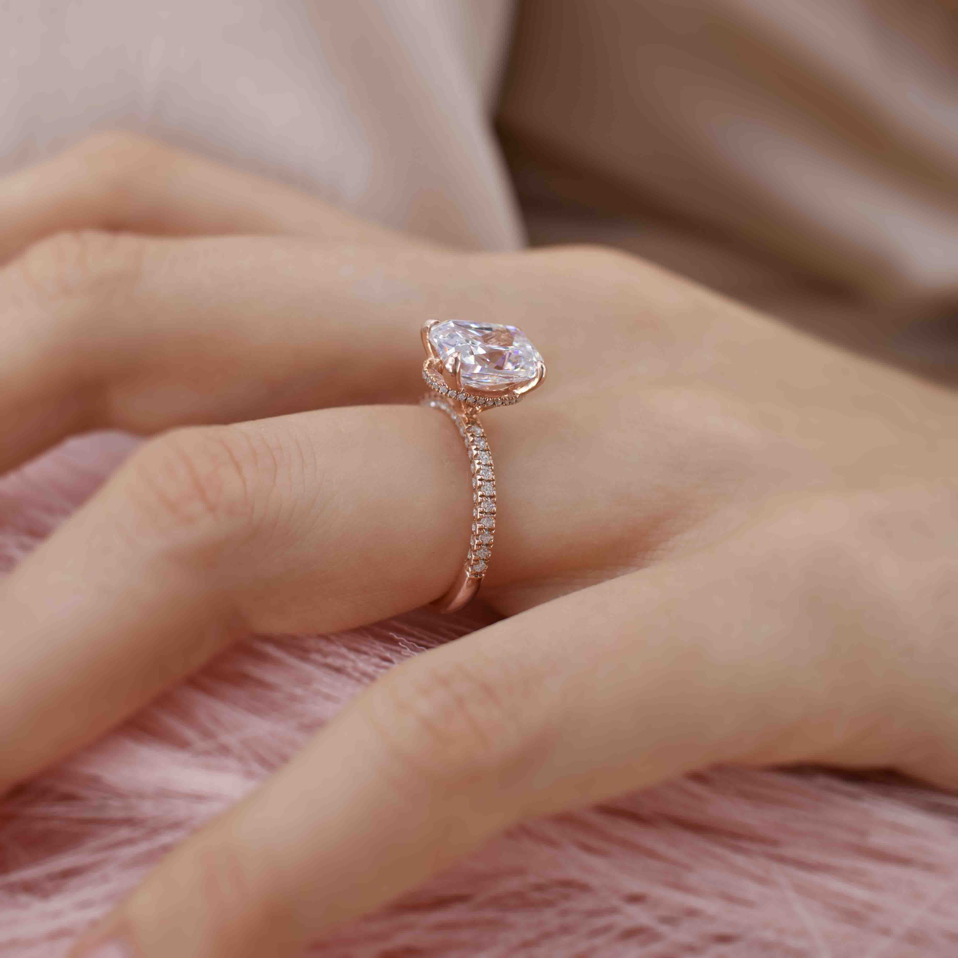 Hidden Halo Moissanite Ring