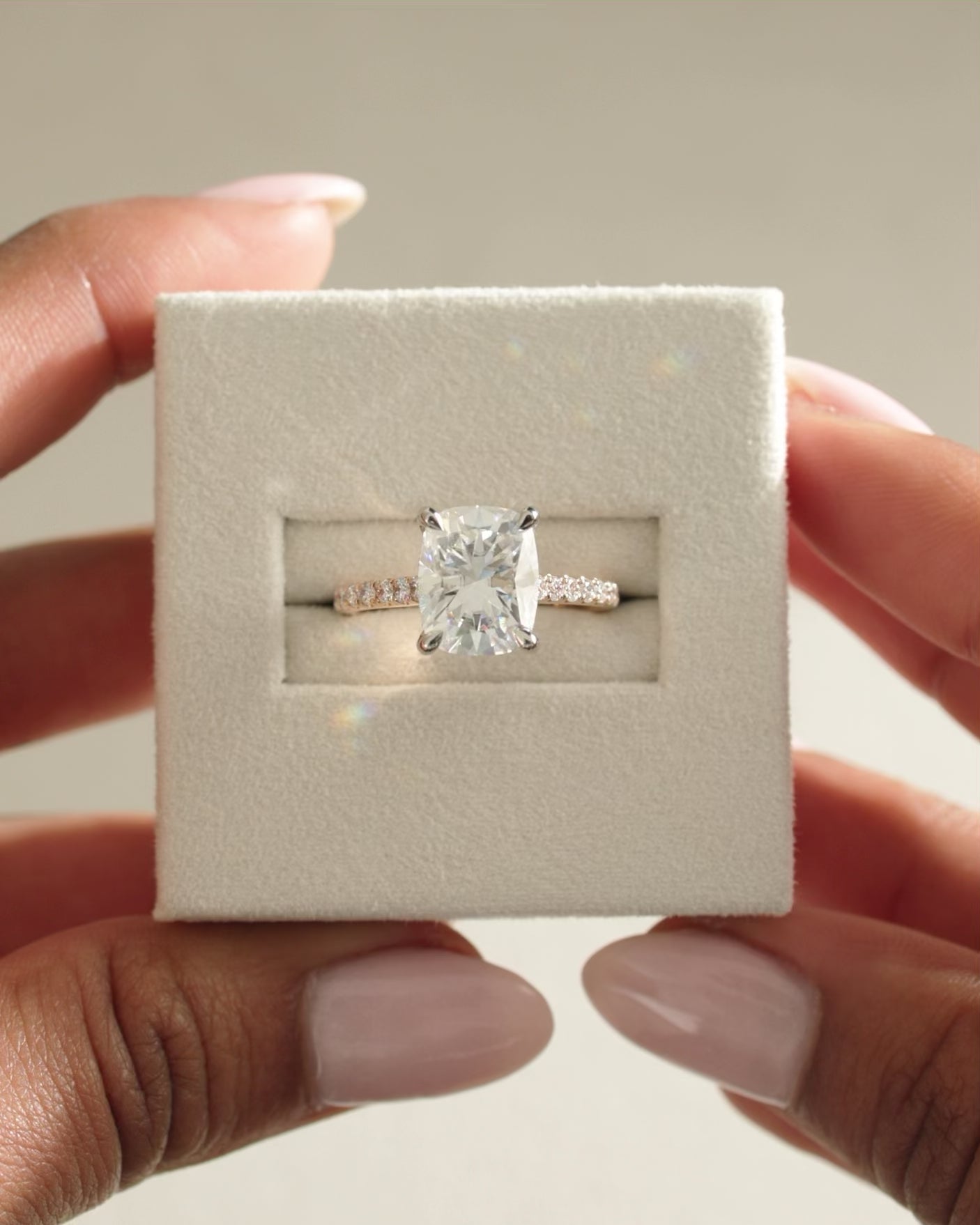 Hidden Halo Moissanite Ring